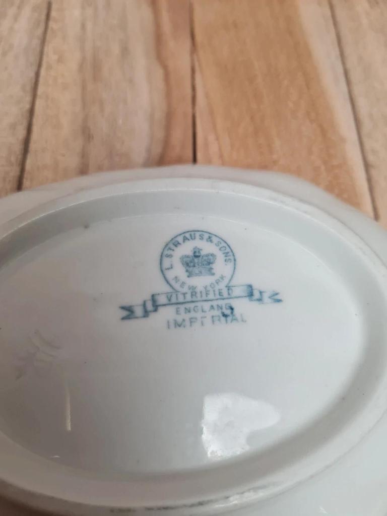 Ravier ancien anglais L. Straus & Sons – décor bleu Imperial