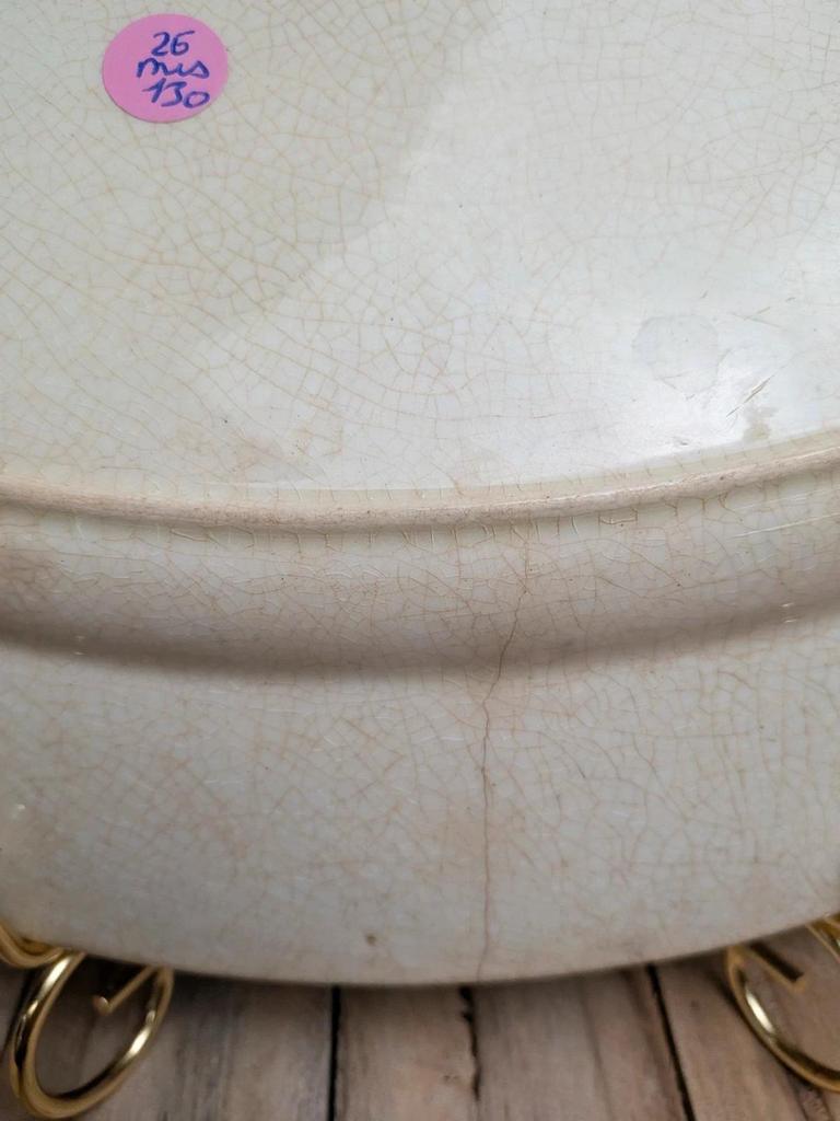 Grand plat ovale Terre de Fer Jules Vieillard Bordeaux modèle aquatique