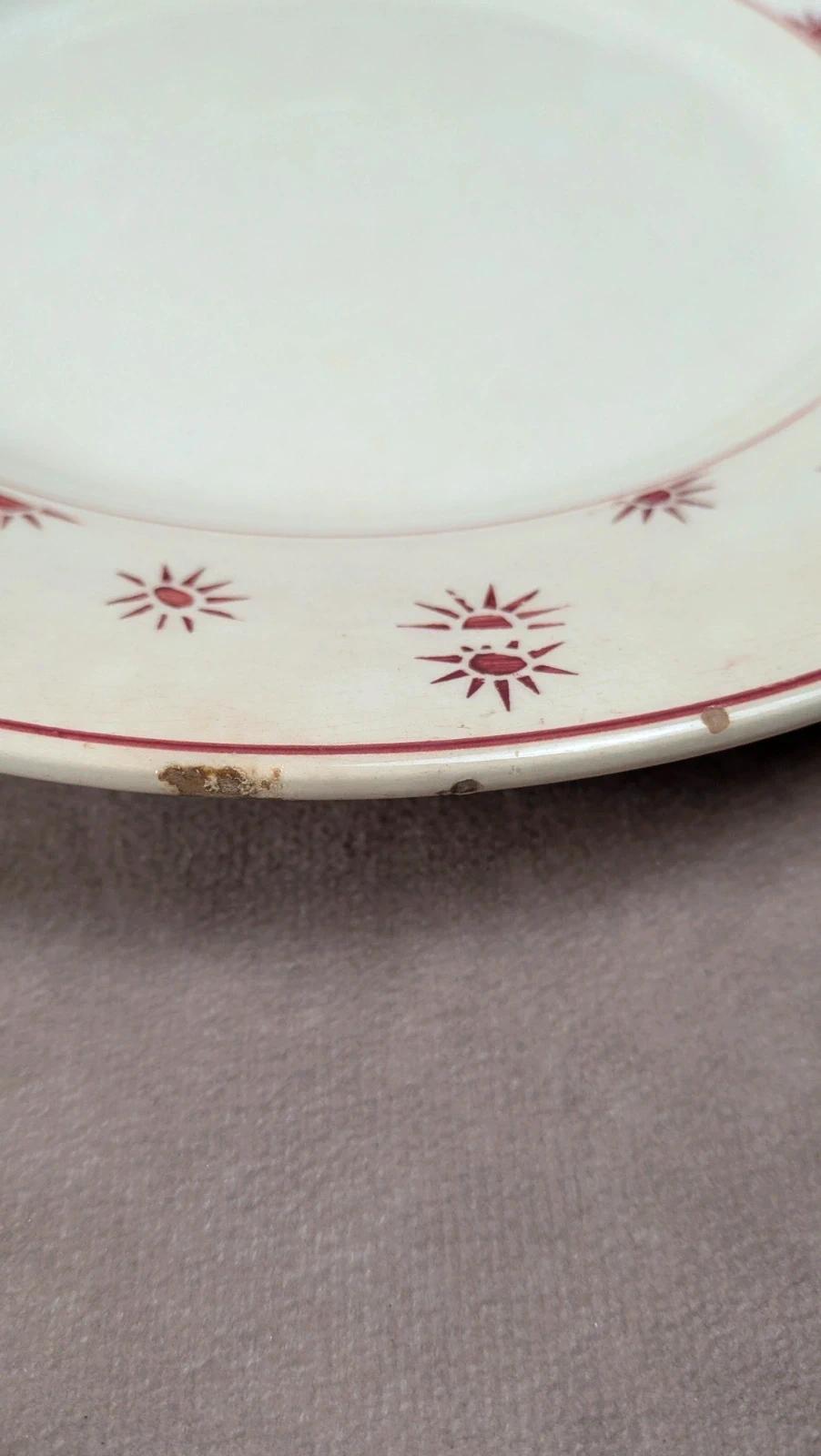 Lot de 4 assiettes plates vintage Sarreguemines – modèle Andrée
