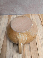 Théière vintage en grès émaillé beige moucheté – Style rustique