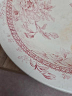 Bassine de toilette ancienne Gien Mireille rose 🌸 Terre de fer porcelaine opaque