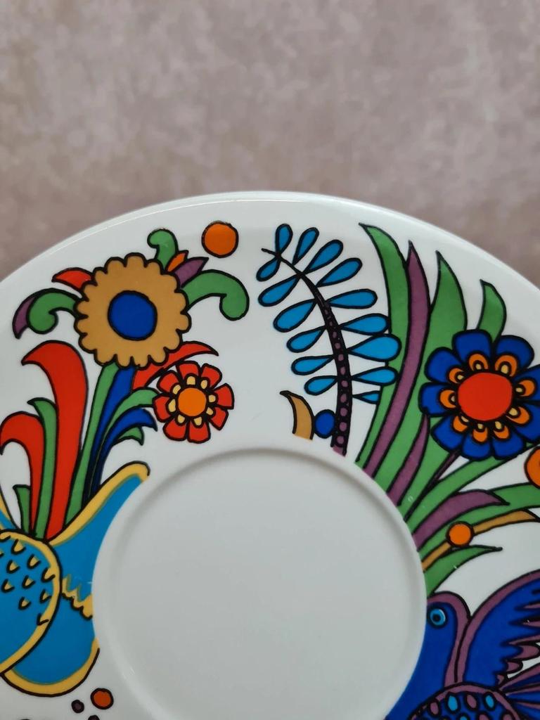 Sous-tasse Villeroy & Boch Acapulco 🌸 oiseaux colorés vintage années 70