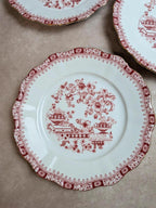 Lot de 6 assiettes Seltmann Weiden Bavaria Theresia rouge