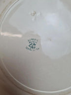 Assiettes Terre de Fer Creil & Montereau Linotte oiseaux vert – lot de 3 anciennes