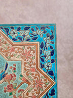 Carreau ancien Longwy décor oriental 🌿 faïence émaillée