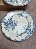 Lot de 6 assiettes terre de fer Clairefontaine – modèle Iris – fin Xixe