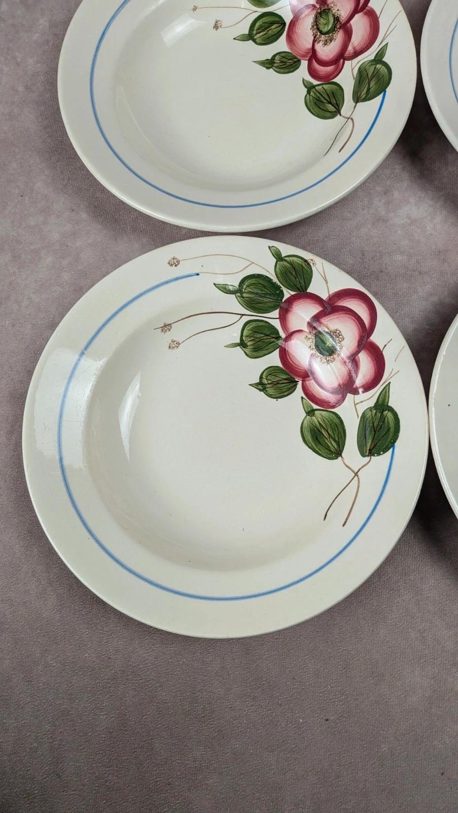 Lot de 9 assiettes creuses Sarreguemines modèle Liliane