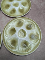 Lot de 6 assiettes à huîtres / coquillages vintage Moulin des Loups