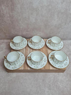 Lot de 6 tasses et soucoupes anciennes Limoges Drb – Art Déco doré 🌸