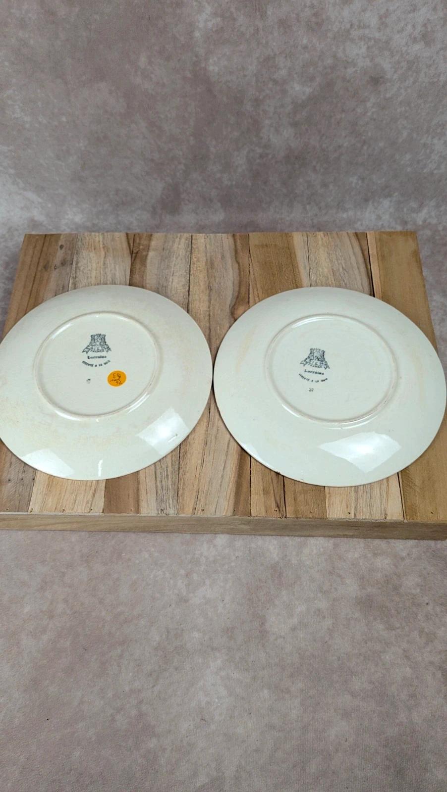 Lot de 2 assiettes à dessert Gien Lorraine