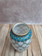 Vase Legras & Cie Saint-denis Paris en opaline, Décor Quadrillage Pompadour, Art nouveau