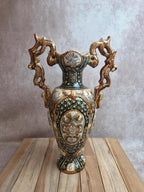 Grand vase majolique anglaise Alhambrian Ware Xixe n°434 – 38 cm