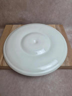 Grand plat à huîtres vintage en faïence verte – probablement Saint-amand – 35,5 cm