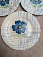 Lot de 3 assiettes à dessert Terre de fer Digoin Sarreguemines Valentin peintes à la main
