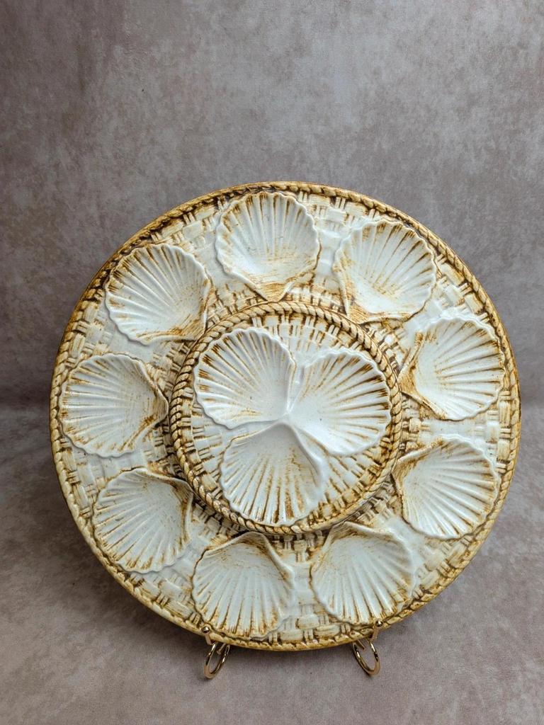 Service à huîtres coquillages vintage Longchamp