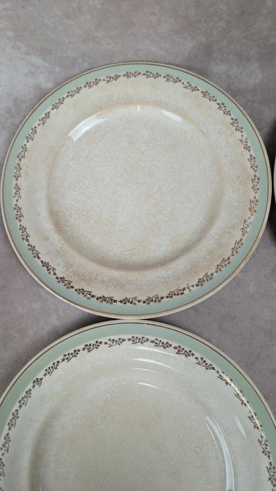 Lot de 6 assiettes plates vintage Saintonge – demi-porcelaine