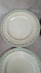 Lot de 6 assiettes plates vintage Saintonge – demi-porcelaine