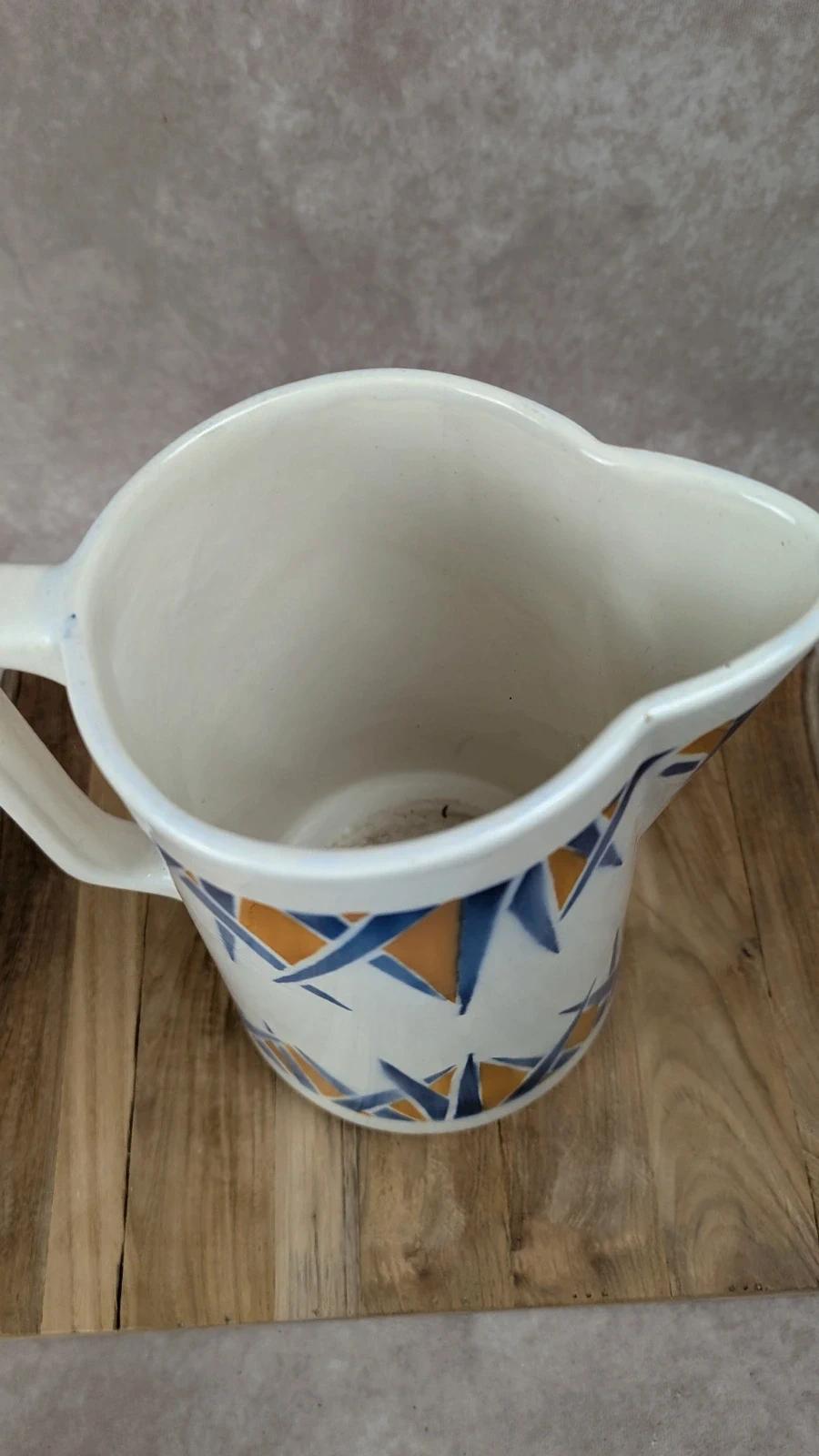 Grand pichet de toilette vintage Faïencerie Nouvelle Givors