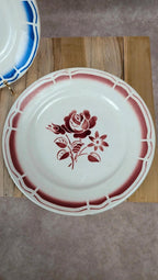 Lot de 2 assiettes plates Badonviller porcelaine opaque