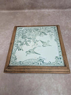 Dessous de plat ancien Terre de Fer Creil et Montereau décor oiseaux