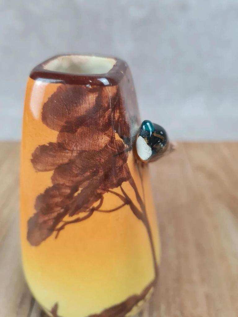 🌿 Petit vase cigale signé Jérôme Massier – Vallauris vintage