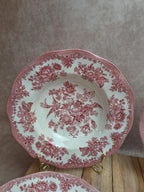 Lot de 4 assiettes creuses Enoch Wedgwood – Asiatic Pheasants – Faïence anglaise vintage