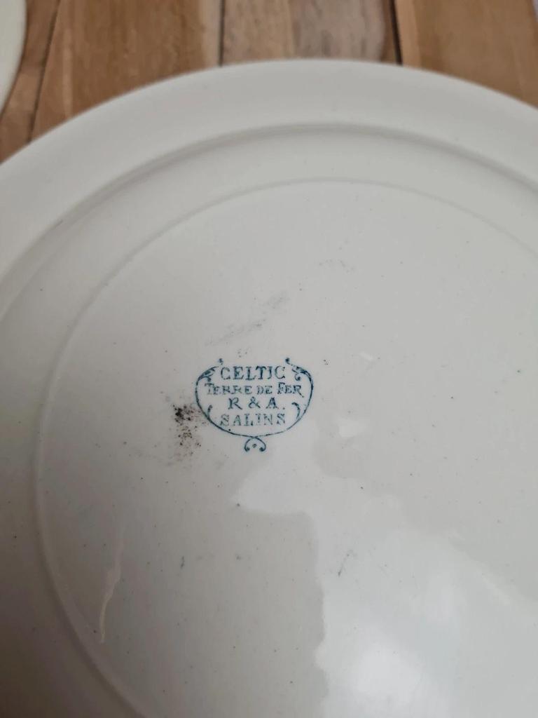 Lot de 2 assiettes creuses anciennes Terre de Fer Salins modèle Celtic 💙