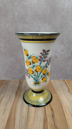 Vase ancien Henriot Quimper décor floral breton
