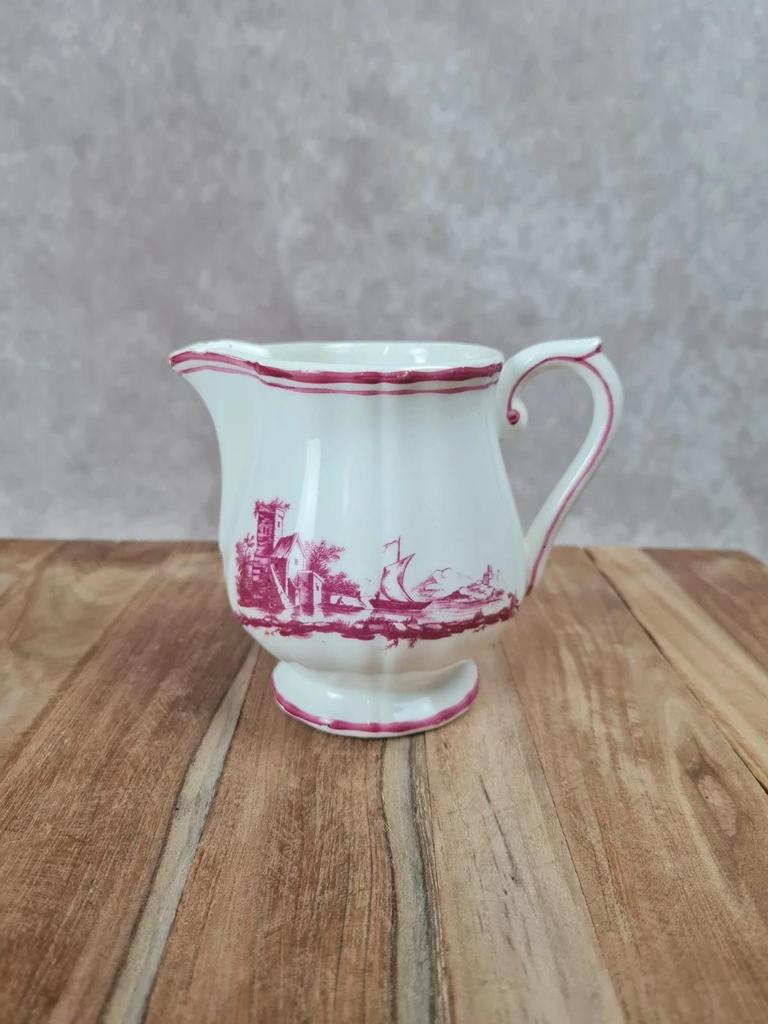 Petit pichet ancien Gien – décor “paysage Rose” 🌸