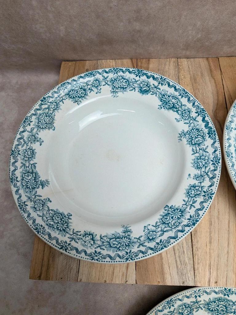Lot de 3 assiettes creuses anciennes Saint-amand modèle Argenton Terre de fer