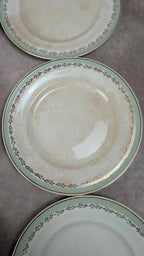 Lot de 6 assiettes plates vintage Saintonge – demi-porcelaine