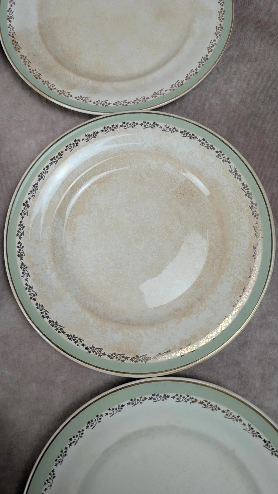 Lot de 6 assiettes plates vintage Saintonge – demi-porcelaine