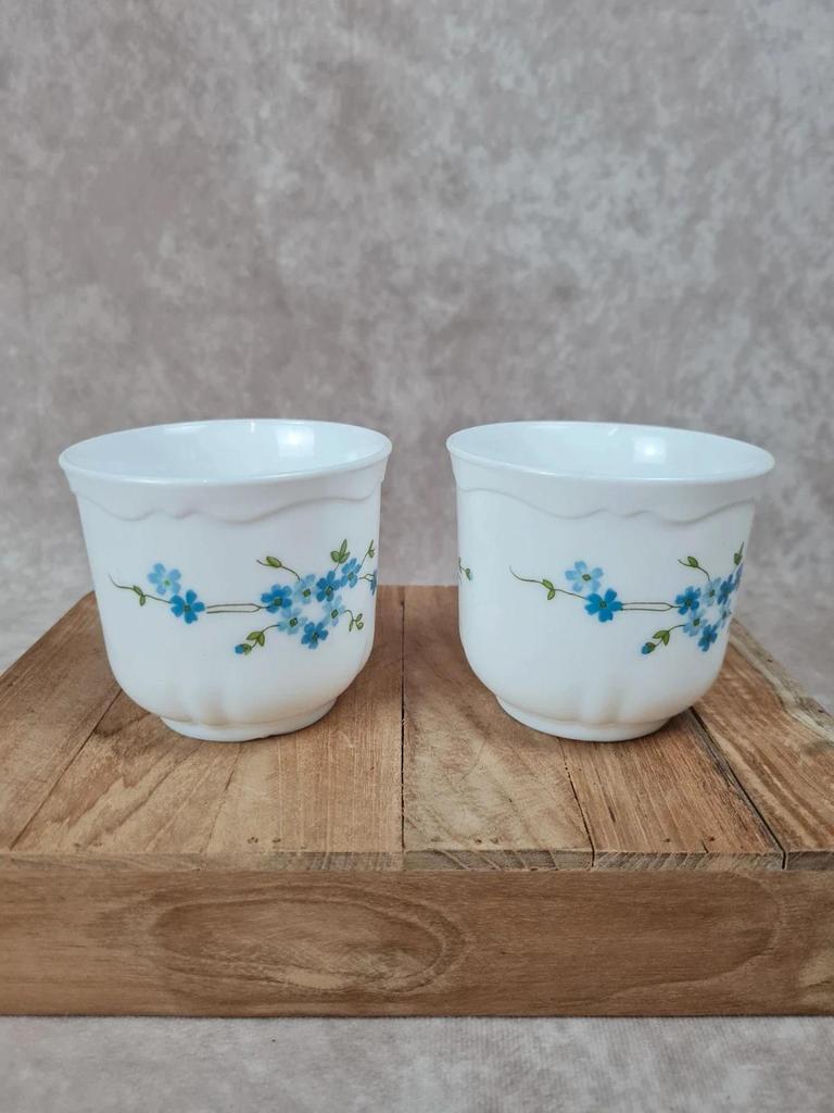 🌿 Duo de grandes tasses Arcopal – modèle Myosotis 🌿