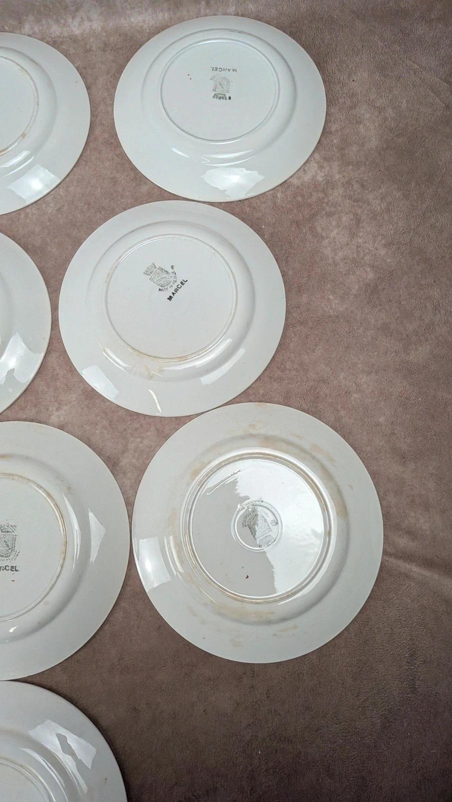 Lot de 14 assiettes plates Saint-amand modèle Marcel