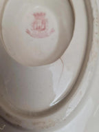 Grande saucière ancienne Terre de fer Gien modèle Chardon rouge