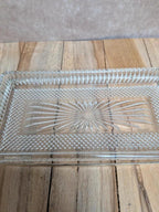 Beurrier vintage verre et métal argenté