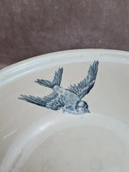 Grand saladier / bassine Longchamp modèle Chardon – décor oiseaux terre de fer 🐦🌿