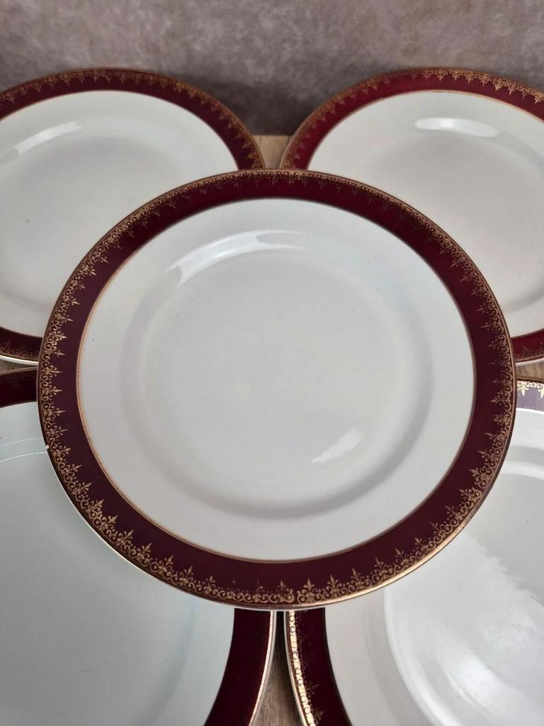 Lot de 12 assiettes à dessert Digoin Sarreguemines “rubis”