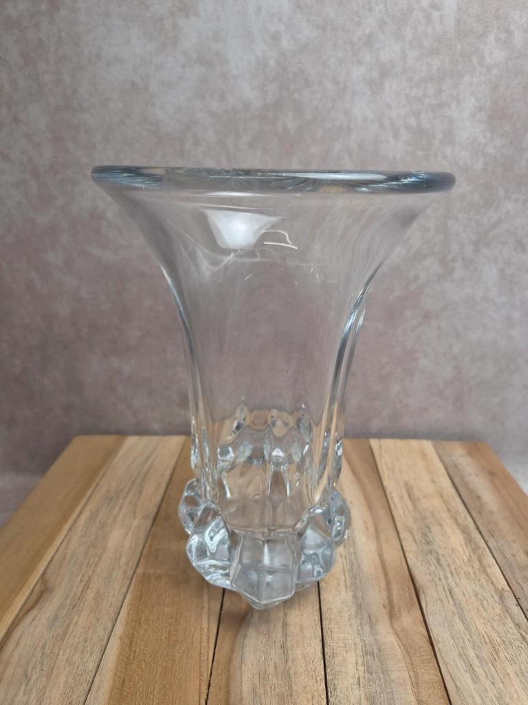 Vase en cristal Art Vannes – grand modèle vintage 24 cm