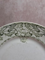 Assiette ancienne terre de fer Creil et Montereau modèle Compiègne verte