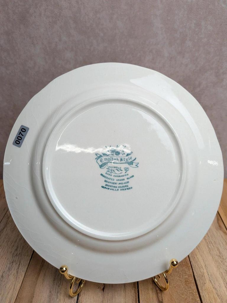 Assiette à dessert Terre de fer Lunéville – English Style – The Copperfield – Toile de Jouy