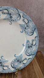 Assiette plate Longwy modèle Champagne – décor bleu ancien
