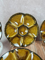 Lot de 8 assiettes à huîtres Gien, magnifique service vintage