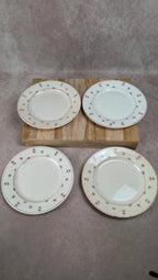 Lot de 4 assiettes plates vintage Sarreguemines – modèle Andrée