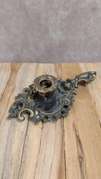 Bougeoir rat de cave ancien en bronze – style baroque
