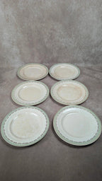 Lot de 6 assiettes plates vintage Saintonge – demi-porcelaine