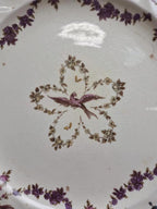 Assiette anglaise ancienne Clarendon P.b.&s – décor oiseaux mauves & fleurs – Oriental Ivory