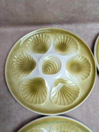 Lot de 6 assiettes à huîtres / coquillages vintage Moulin des Loups