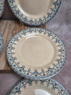 Lot de 6 assiettes plates anciennes Gien – Terre de Fer – modèle Bengale
