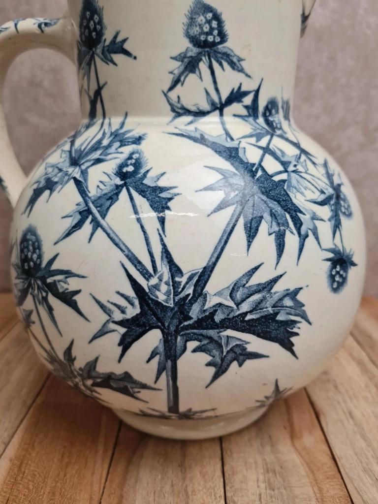 Pichet ancien Jules Vieillard Bordeaux – modèle Chardon – Terre de fer 💙